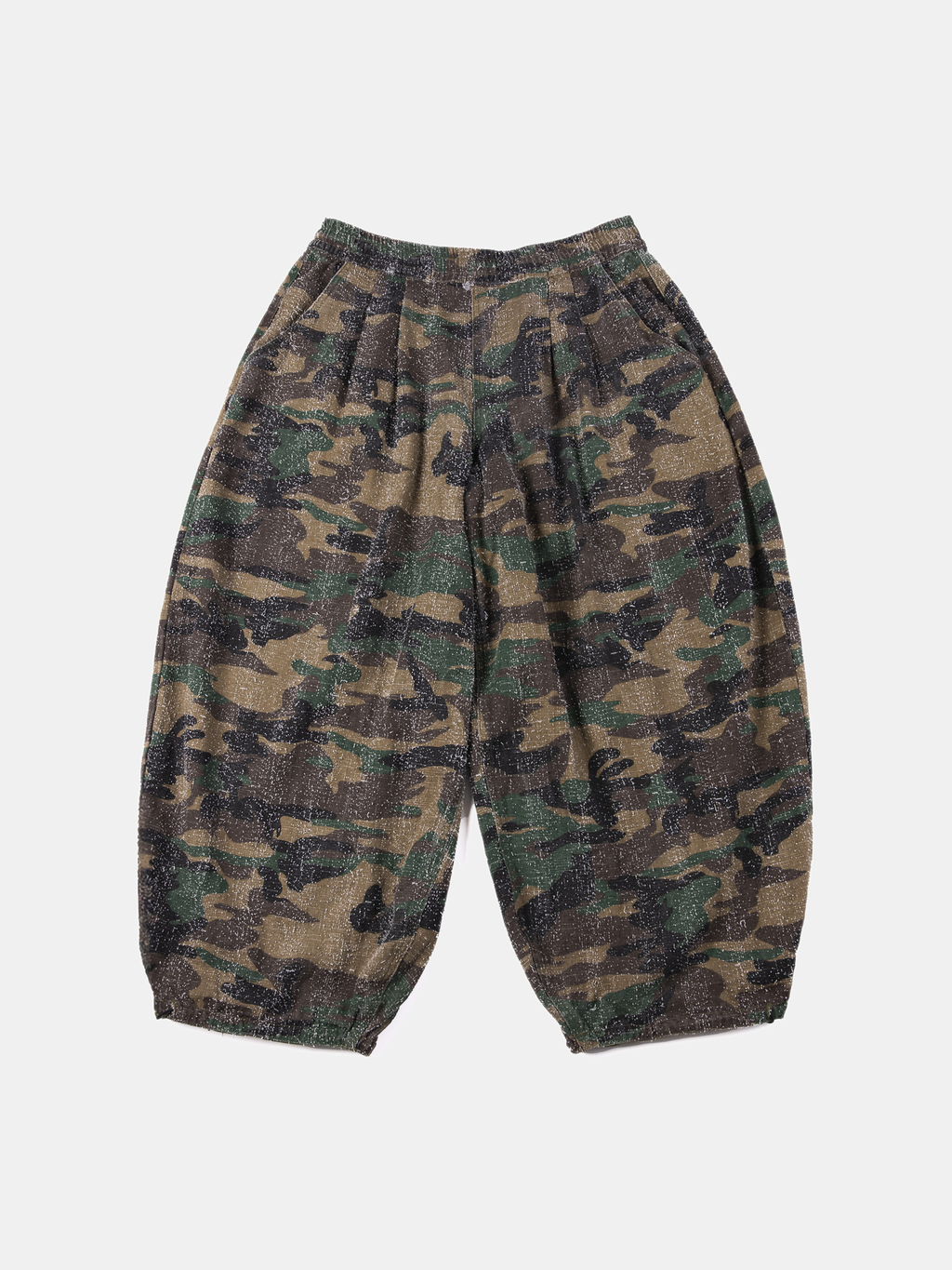 CAMO TEXTURED BALLOON PANTS