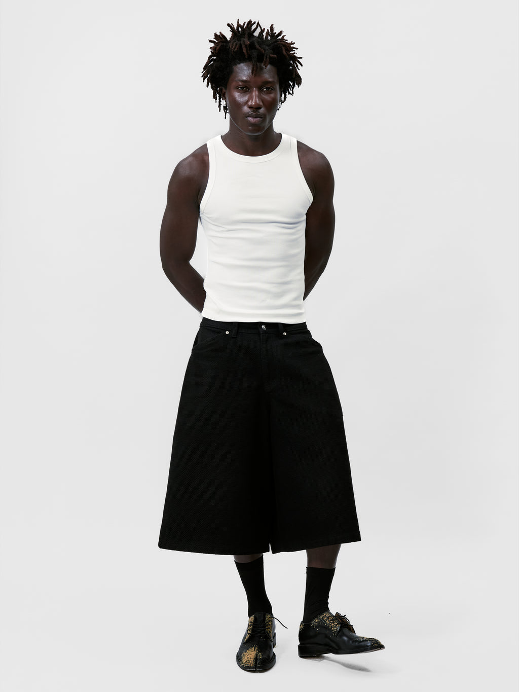 SASHIKO-ORI BALLOON SHORTS