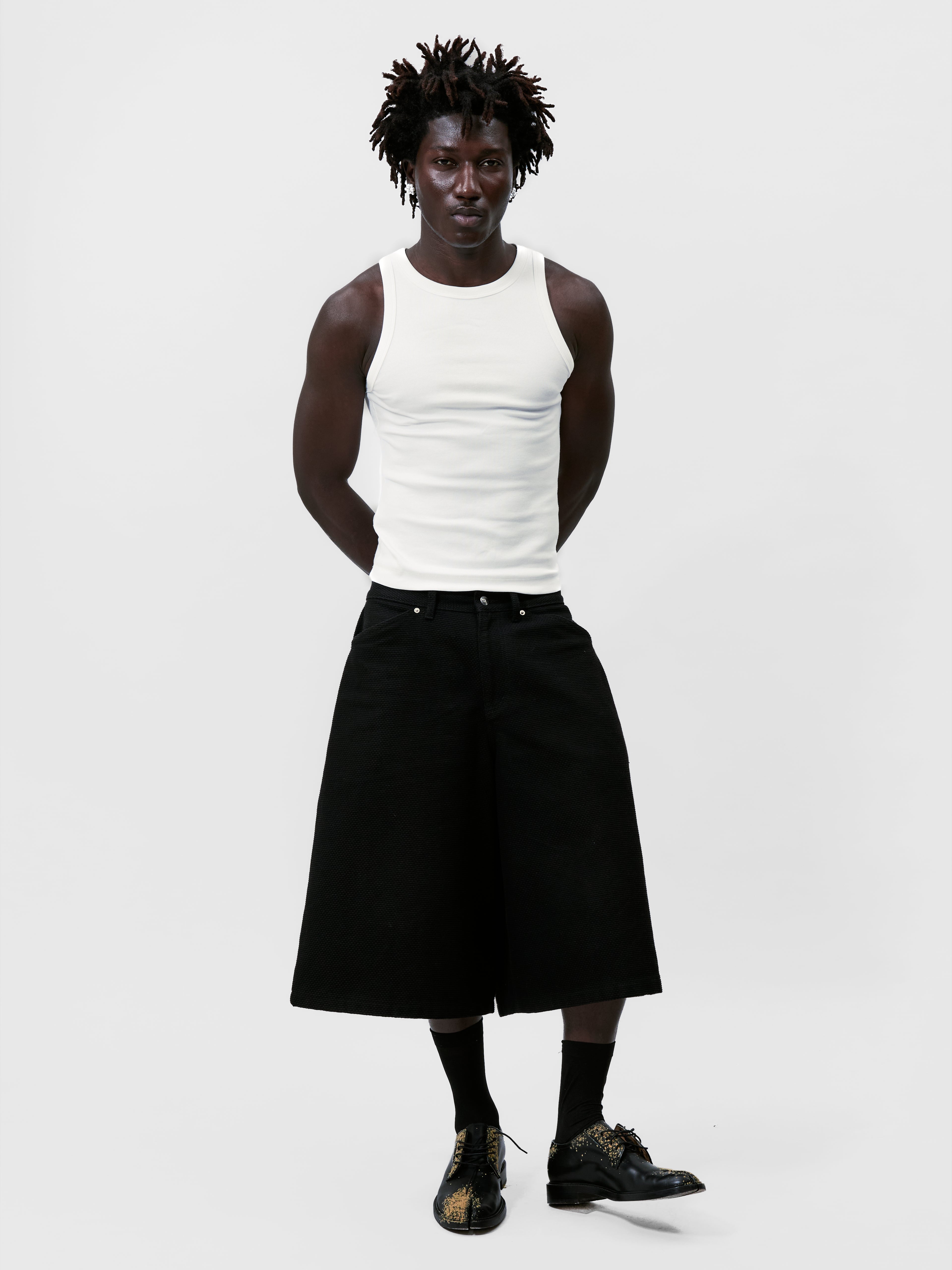 SASHIKO-ORI BALLOON SHORTS