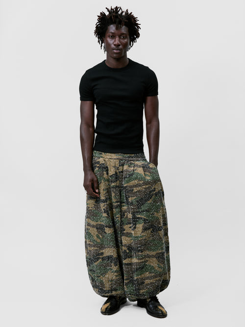 CAMO TEXTURED BALLOON PANTS
