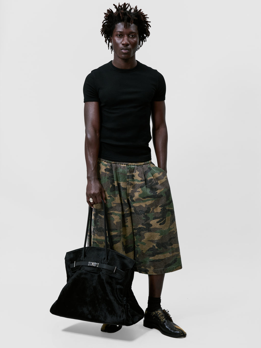 PONYHAIR TRAVEL BAG - NOIR