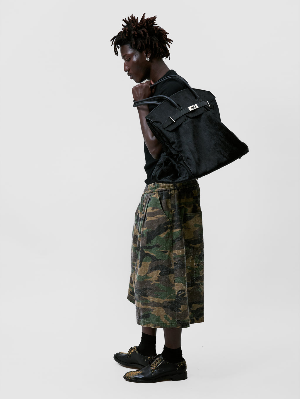 PONYHAIR TRAVEL BAG - NOIR