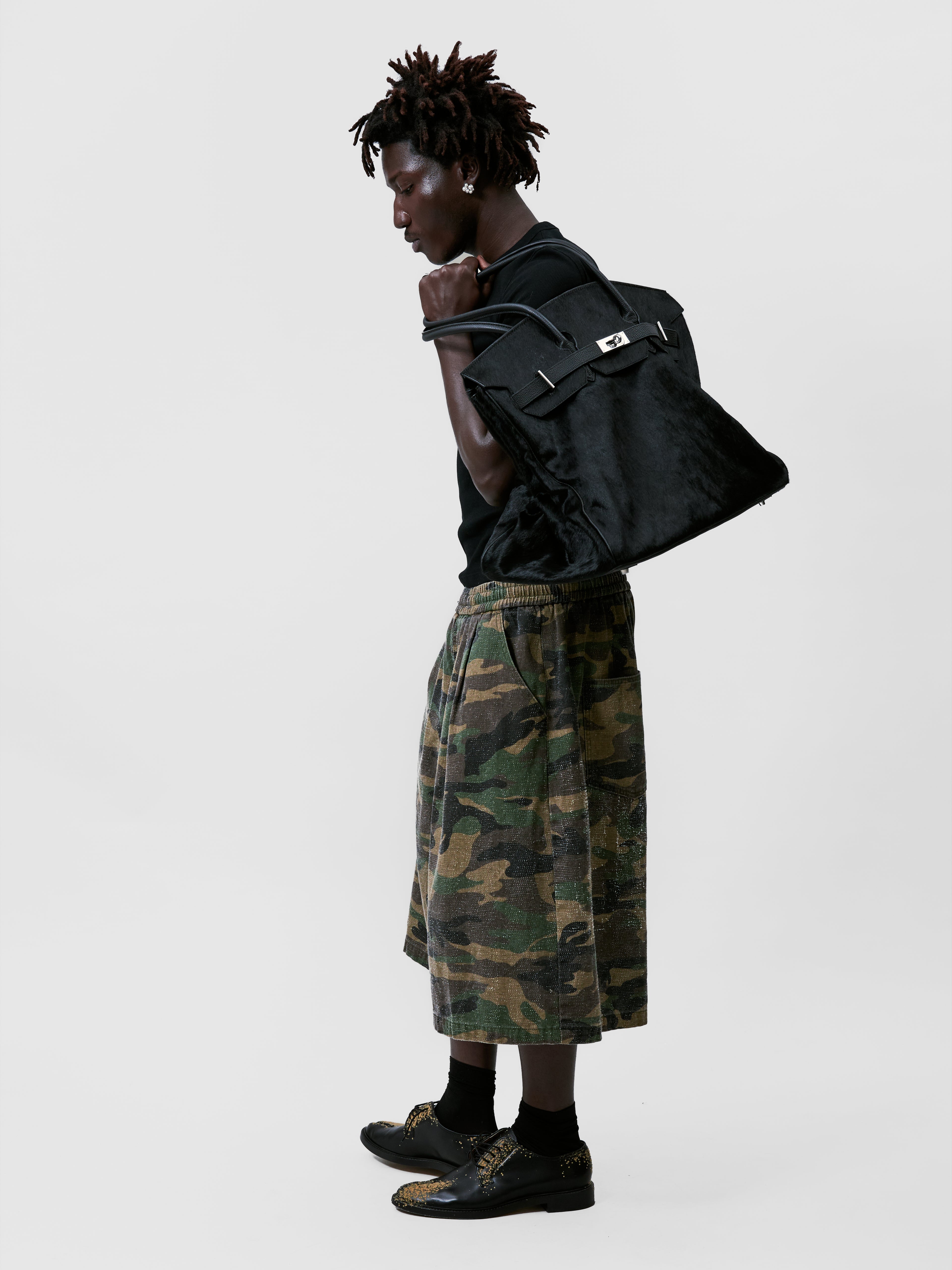 PONYHAIR TRAVEL BAG - NOIR