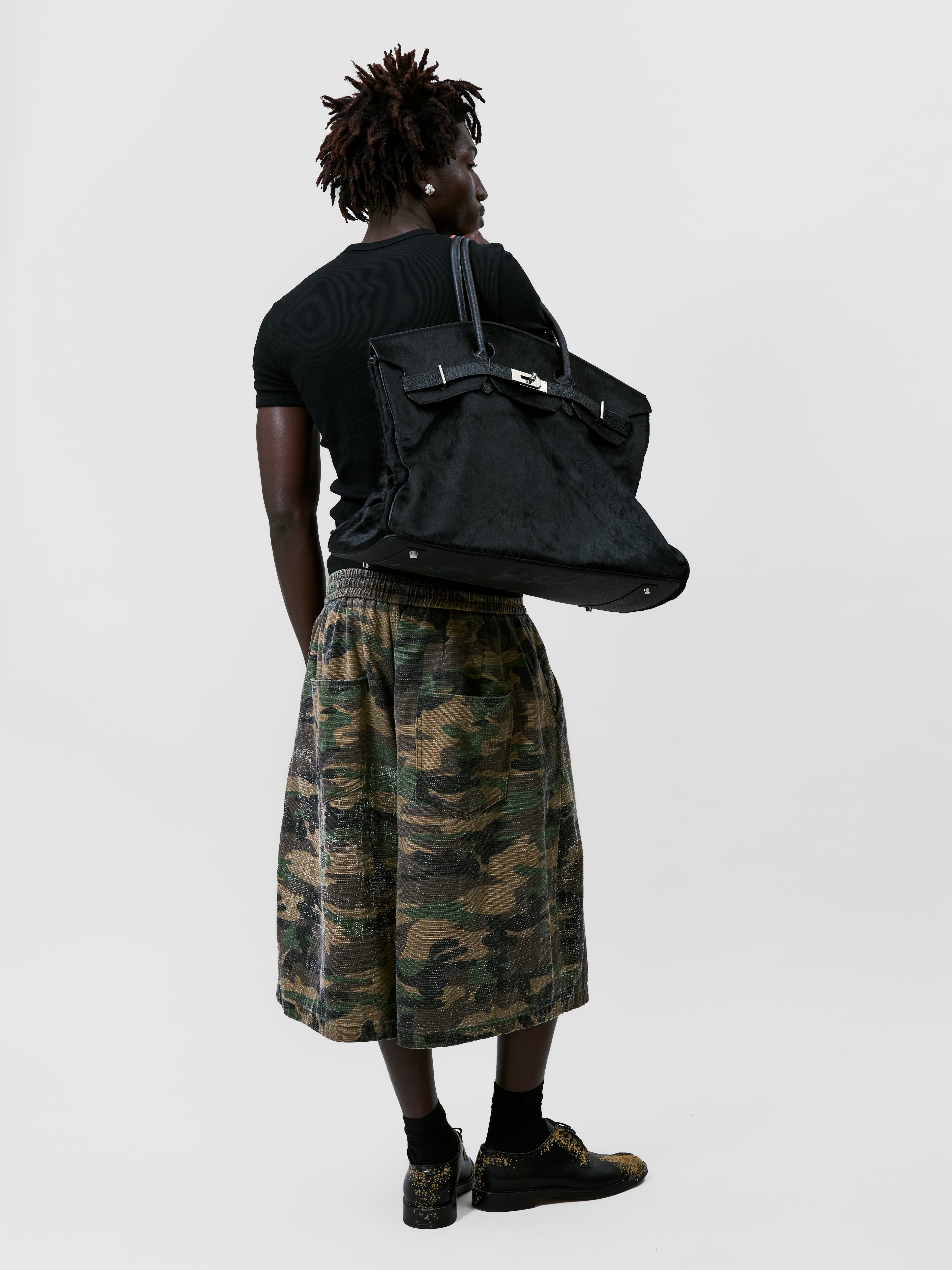 PONYHAIR TRAVEL BAG - NOIR