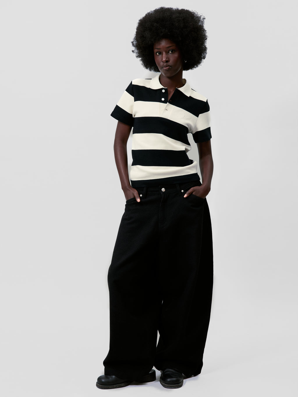STRIPED KNIT POLO