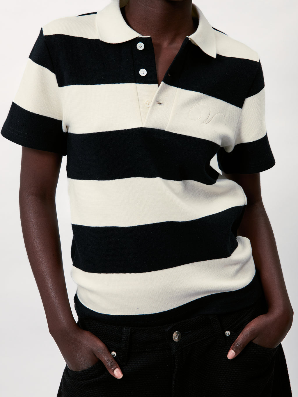 STRIPED KNIT POLO