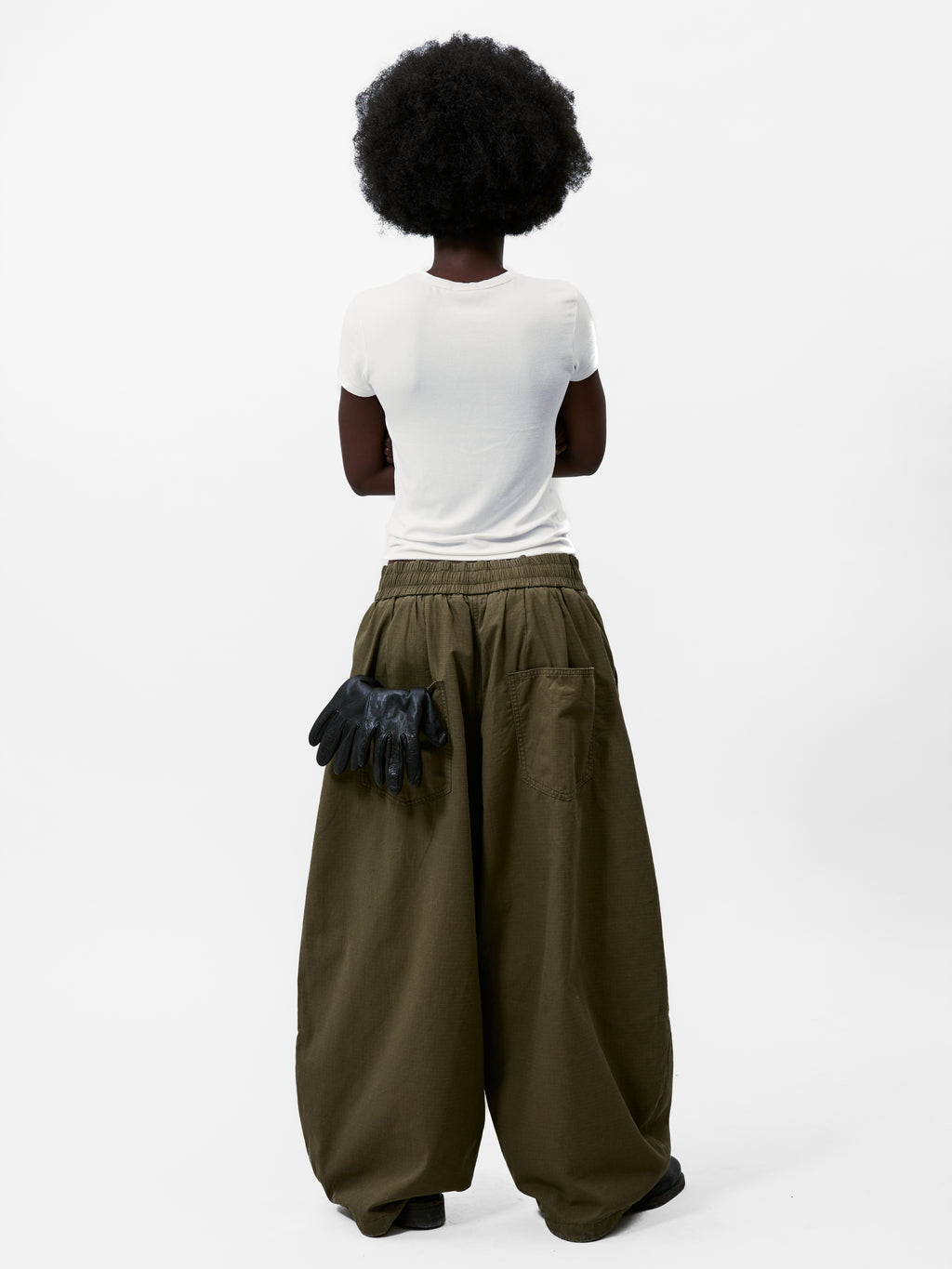 KHAKI BALLOON PANTS