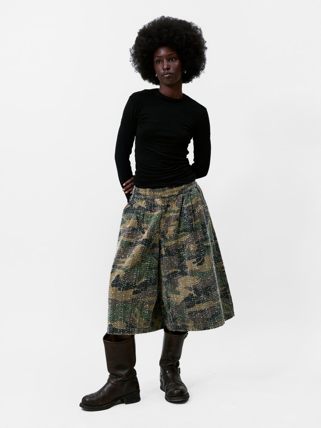 CAMO TEXTURED BALLOON SHORTS