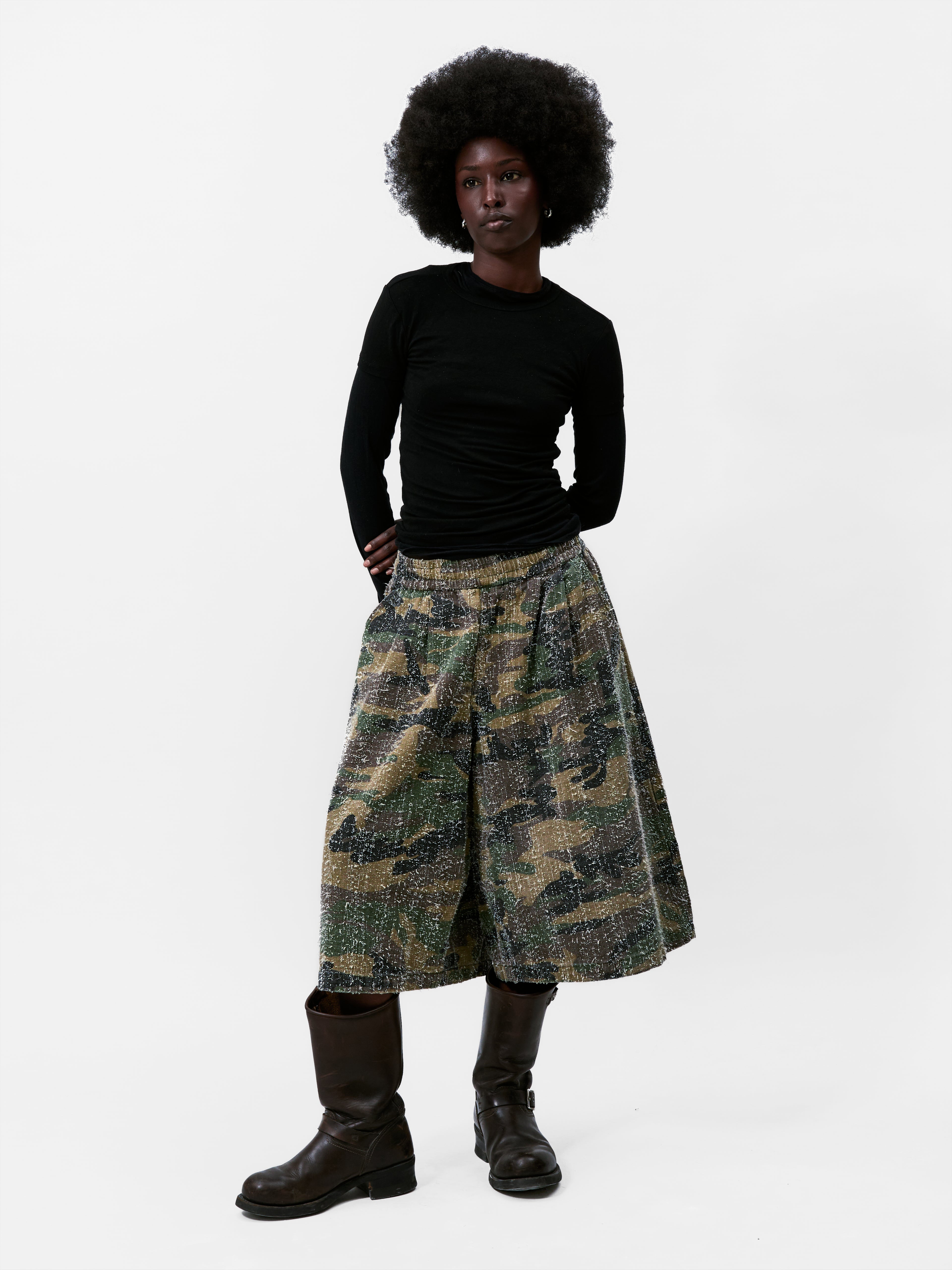 CAMO TEXTURED BALLOON SHORTS