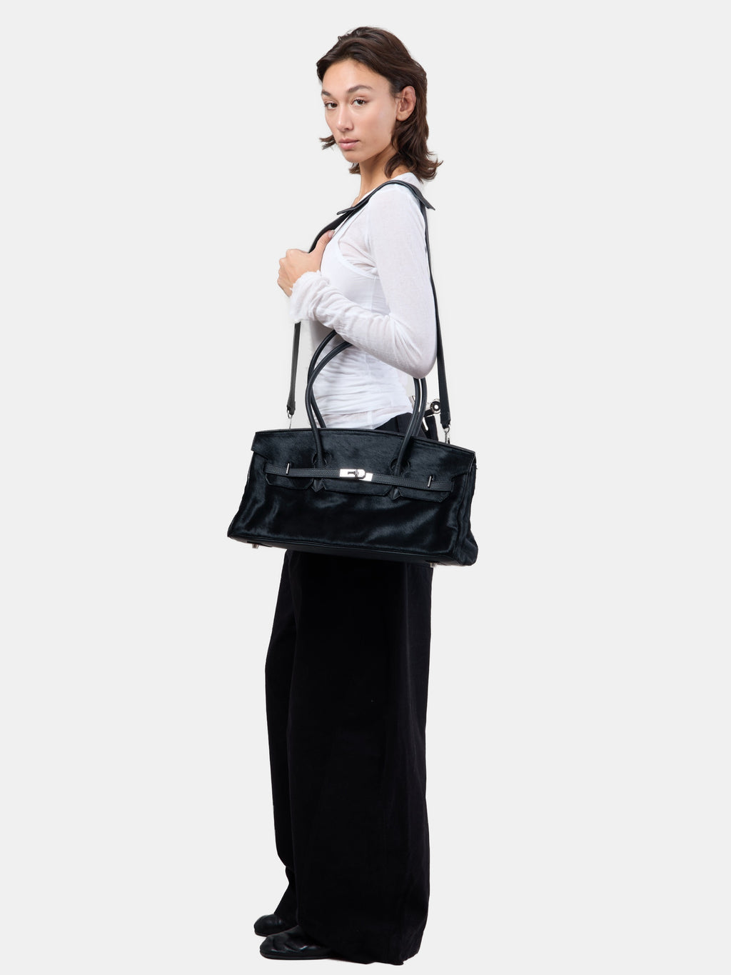 PONYHAIR DAY BAG - NOIR