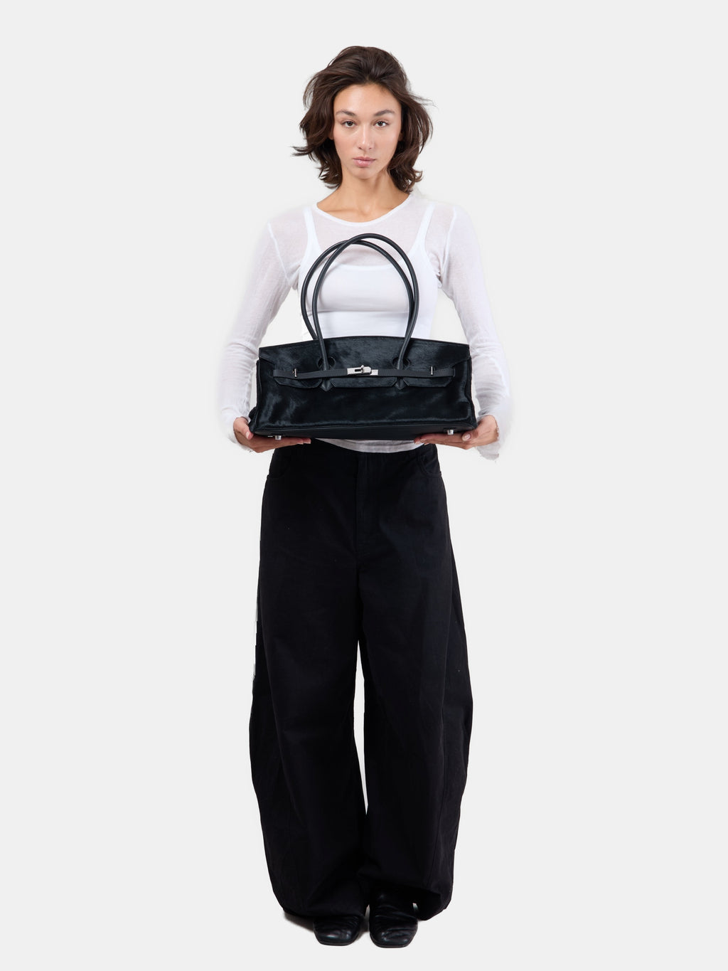 PONYHAIR DAY BAG - NOIR