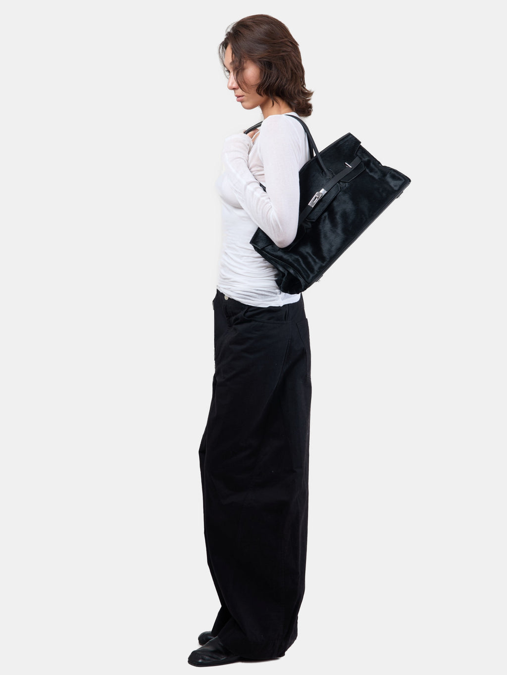 PONYHAIR DAY BAG - NOIR